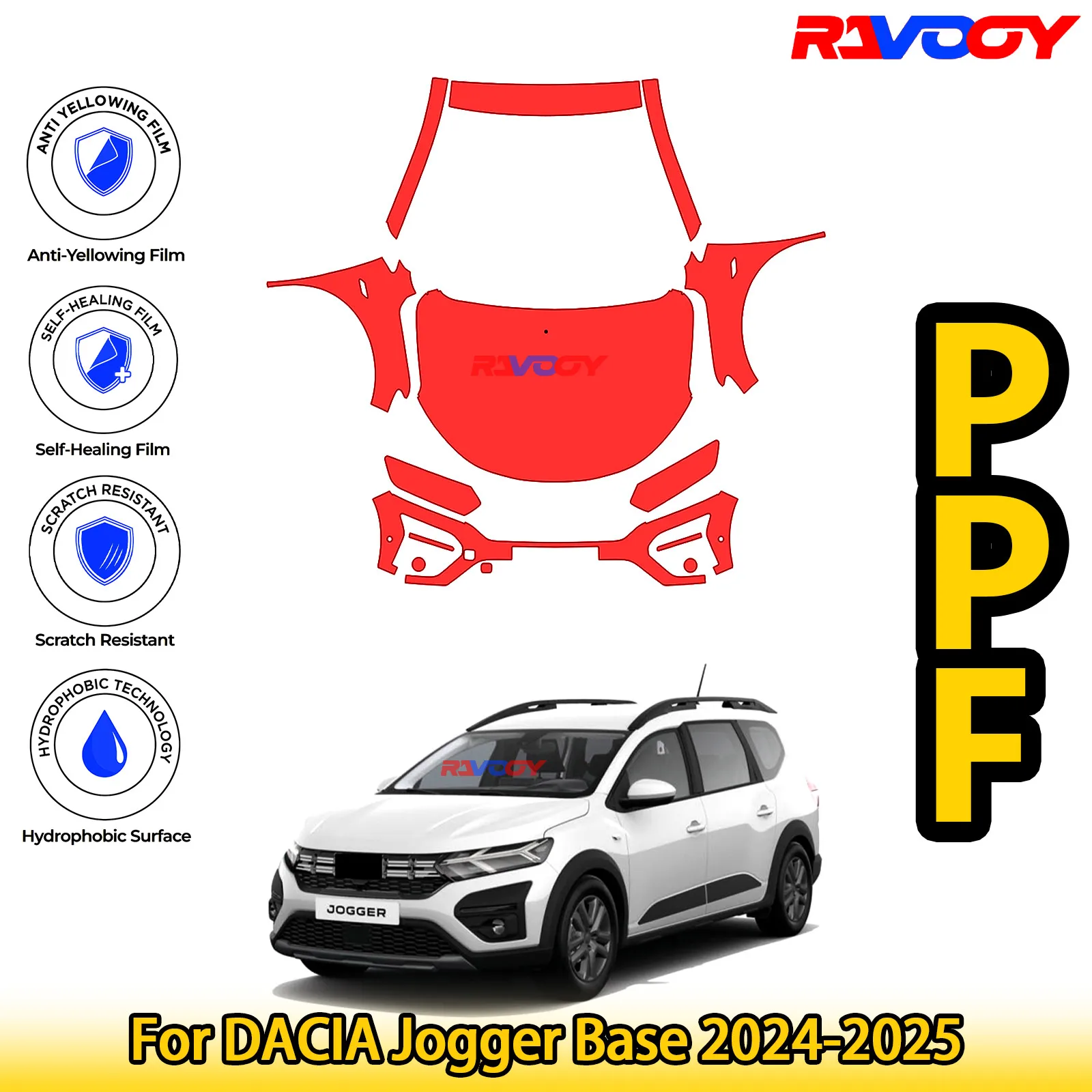 For DACIA Jogger Base 2024-2025 Glossy Matte Black Precut front PPF Kit Paint Protection Film 
For DACIA Jogger Base 2024-2025 Glossy Matte Black Precut front PPF Kit Paint Protection Film