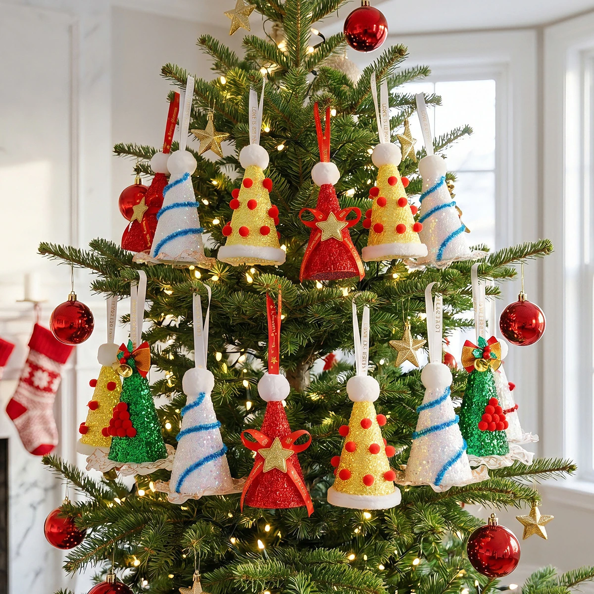 4Pcs New Christmas Cone-Shaped Sequin Hat Christmas Tree Ornament Home Decor Handmade Hat Christmas Hanging Ornament
4Pcs New Christmas Cone-Shaped Sequin Hat Christmas Tree Ornament Home Decor Handmade Hat Christmas Hanging Ornament