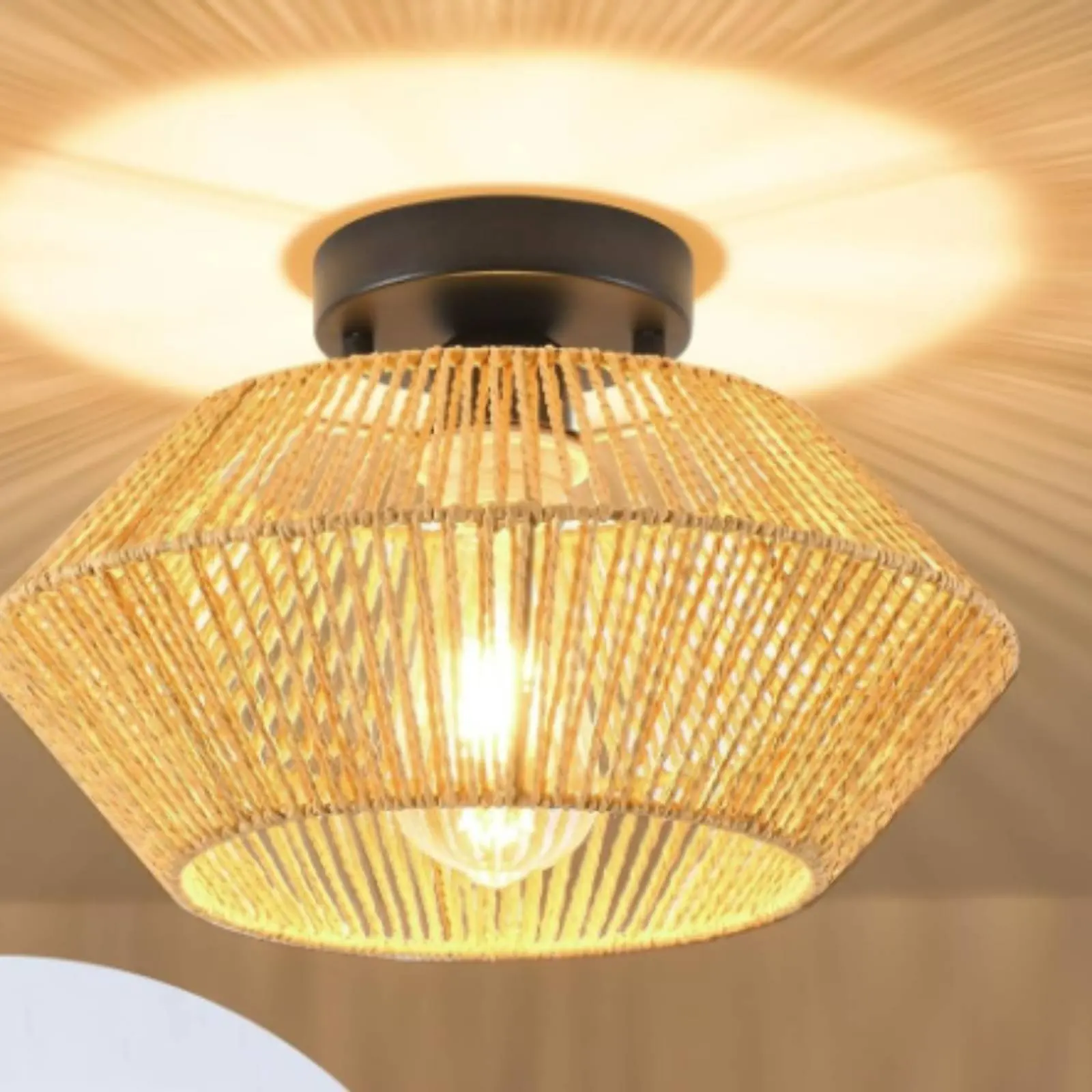Woven Paper Rope Lampshade Rustic Design Rattan Design Lamp Shade Lighting Accessory Common Screw-in Base Compatible for Bedroom
Woven Paper Rope Lampshade Rustic Design Rattan Design Lamp Shade Lighting Accessory Common Screw-in Base Compatible for Bedroom