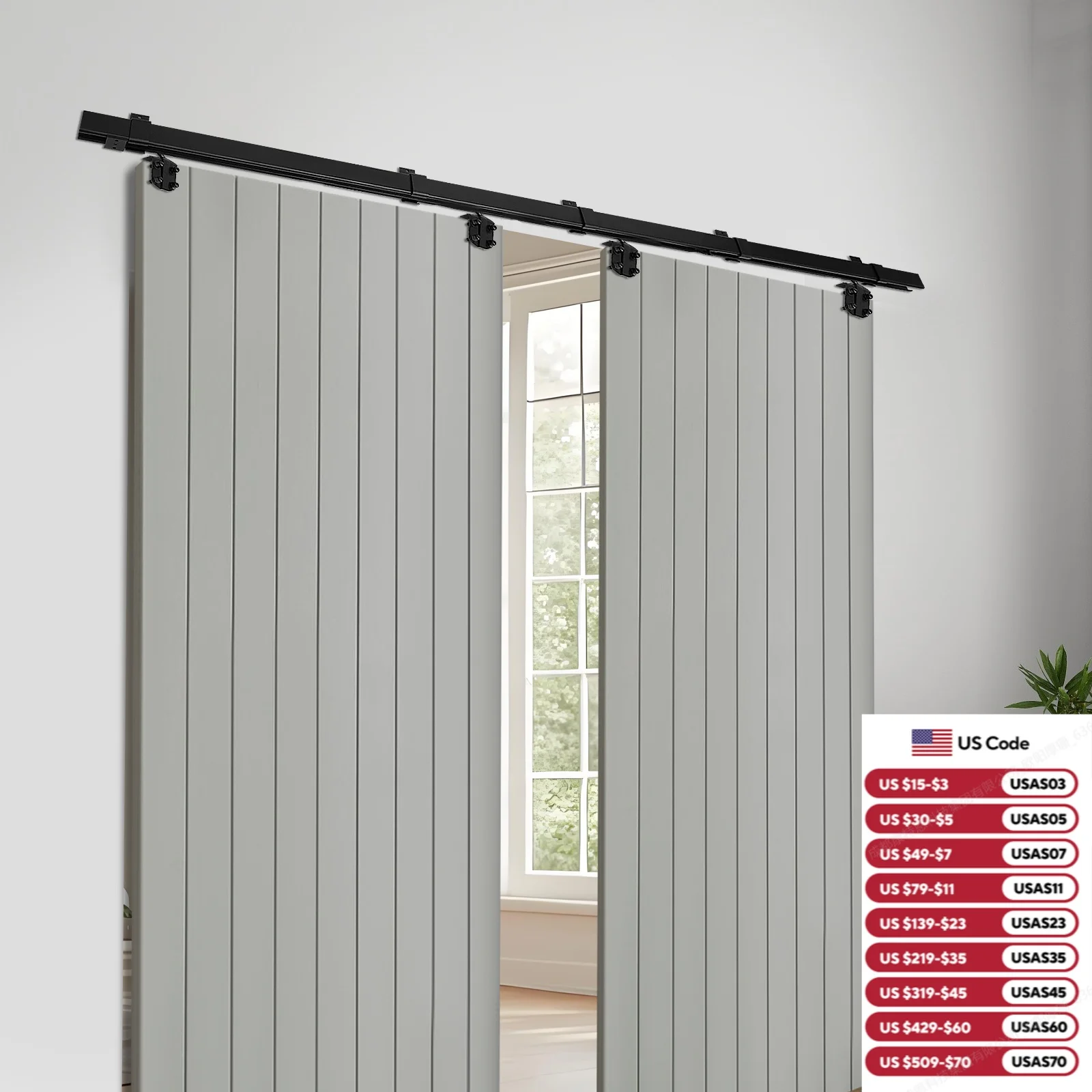 2.44m Outdoor Double Sliding Barn Door Track Heavy Duty Box Track Kit Wooden Door Track Sliding Door Track Door Hardware
2.44m Outdoor Double Sliding Barn Door Track Heavy Duty Box Track Kit Wooden Door Track Sliding Door Track Door Hardware