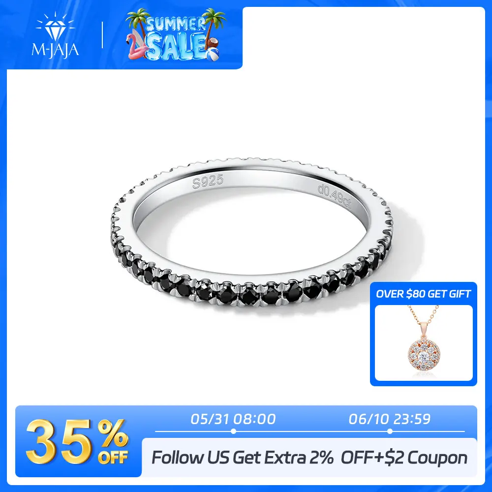 M-JAJA Black Moissanite Ring Eternity Wedding Band for Women S925 Sterling Silver Lab Diamond Stackable Engagement Rings Jewelry
M-JAJA Black Moissanite Ring Eternity Wedding Band for Women S925 Sterling Silver Lab Diamond Stackable Engagement Rings Jewelry