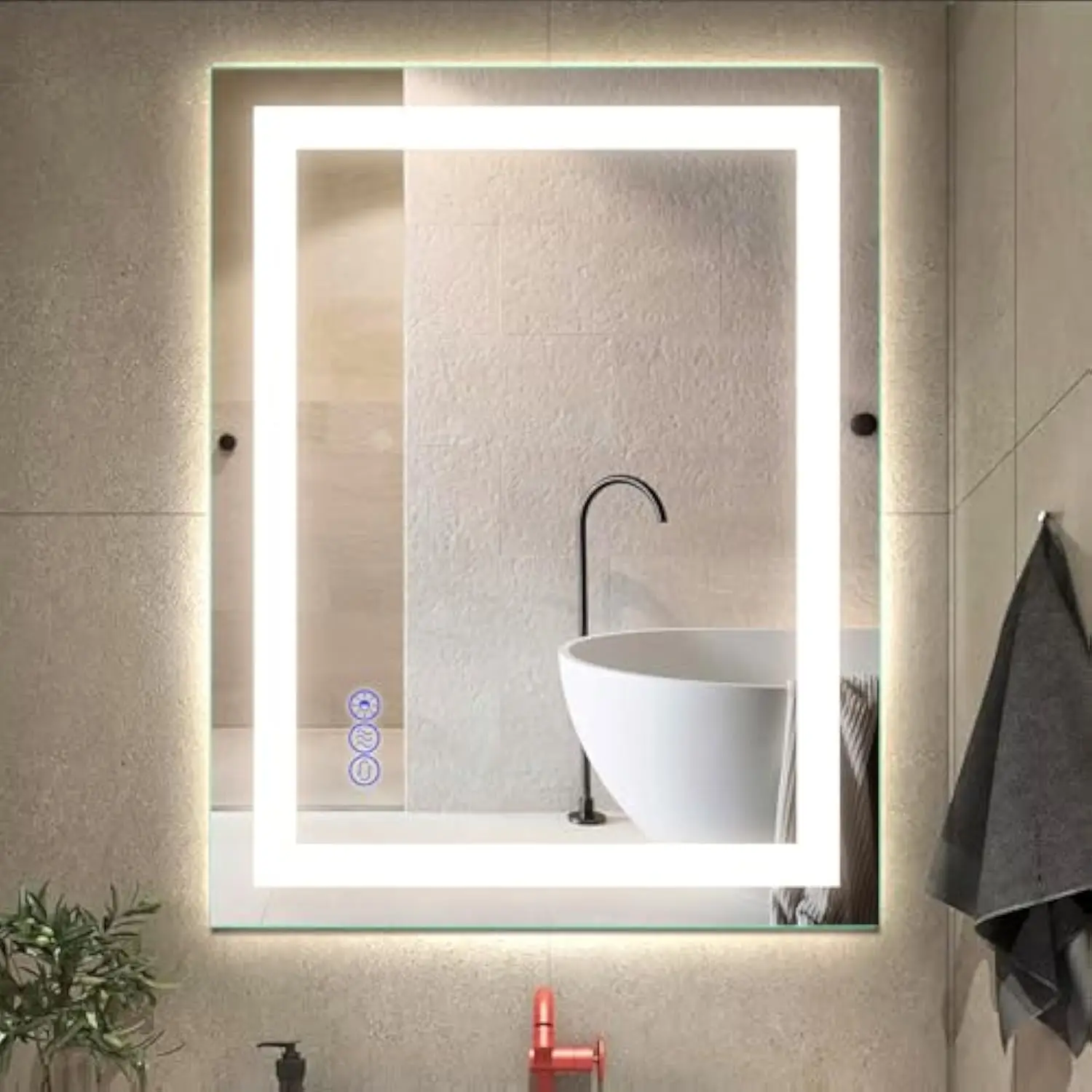Led Mirror for Bathroom, 36X28 Inches Bathroom Mirror for Vanity, Adjustable Brightness & Color Temperature, Anti-Fog, One Hour
Led Mirror for Bathroom, 36X28 Inches Bathroom Mirror for Vanity, Adjustable Brightness & Color Temperature, Anti-Fog, One Hour