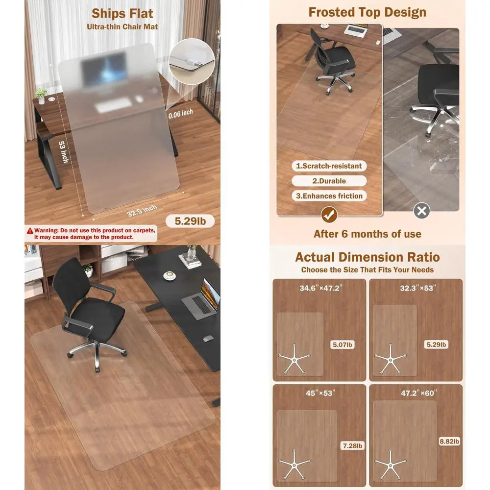 Прозрачный матовый коврик для стула из твердой древесины, прочный коврик для офисного стула 32,3 x 53, пластиковая защита для пола с памятью для стульев на колесиках
Прозрачный матовый коврик для стула из твердой древесины, прочный коврик для офисного стула 32,3 x 53, пластиковая защита для пола с памятью для стульев на колесиках