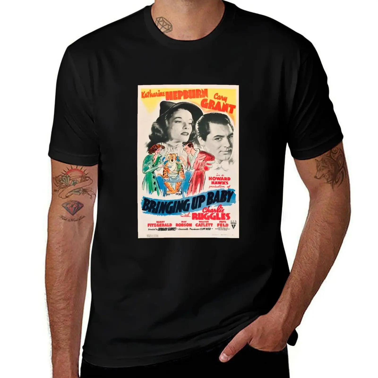 Bringing Up Baby directed by Howard Hawks, and starring Katharine Hepburn and Cary Grant T-Shirt
Bringing Up Baby directed by Howard Hawks, and starring Katharine Hepburn and Cary Grant T-Shirt