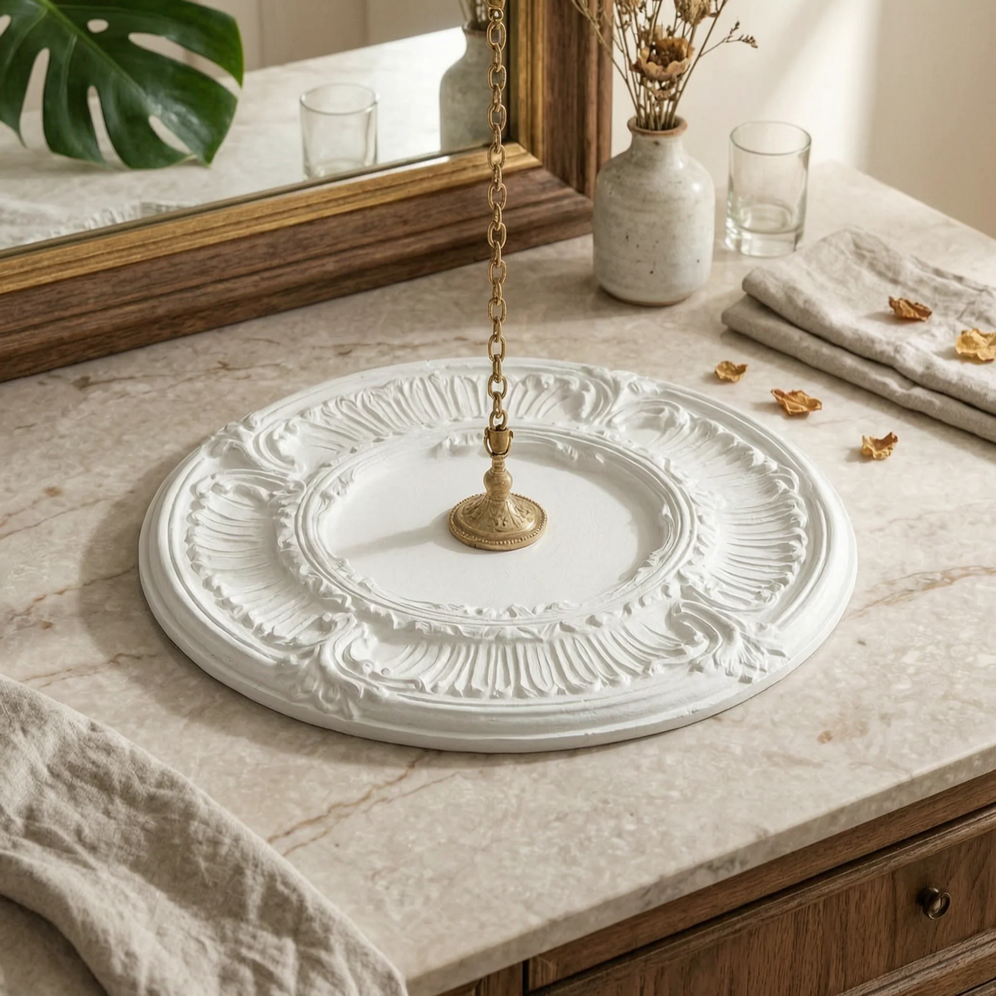 Round PU Ceiling Medallion Scroll Decorative Ceiling Medallion Light Plate White Trim Collar Lightweight
Round PU Ceiling Medallion Scroll Decorative Ceiling Medallion Light Plate White Trim Collar Lightweight