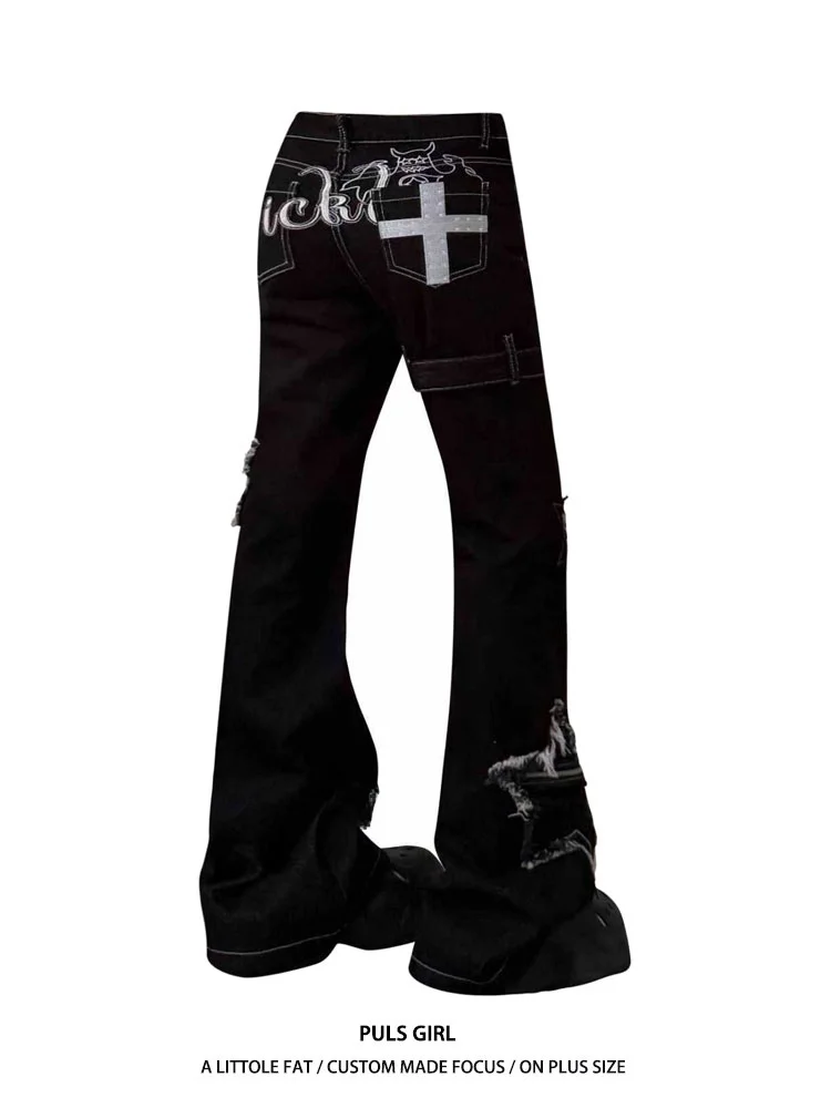 plus Size American Retro Star Embroidery Bell Bottom Jeans Women's High Waist Slim Fit Long Trousers Street Style Casual Pants
plus Size American Retro Star Embroidery Bell Bottom Jeans Women's High Waist Slim Fit Long Trousers Street Style Casual Pants
