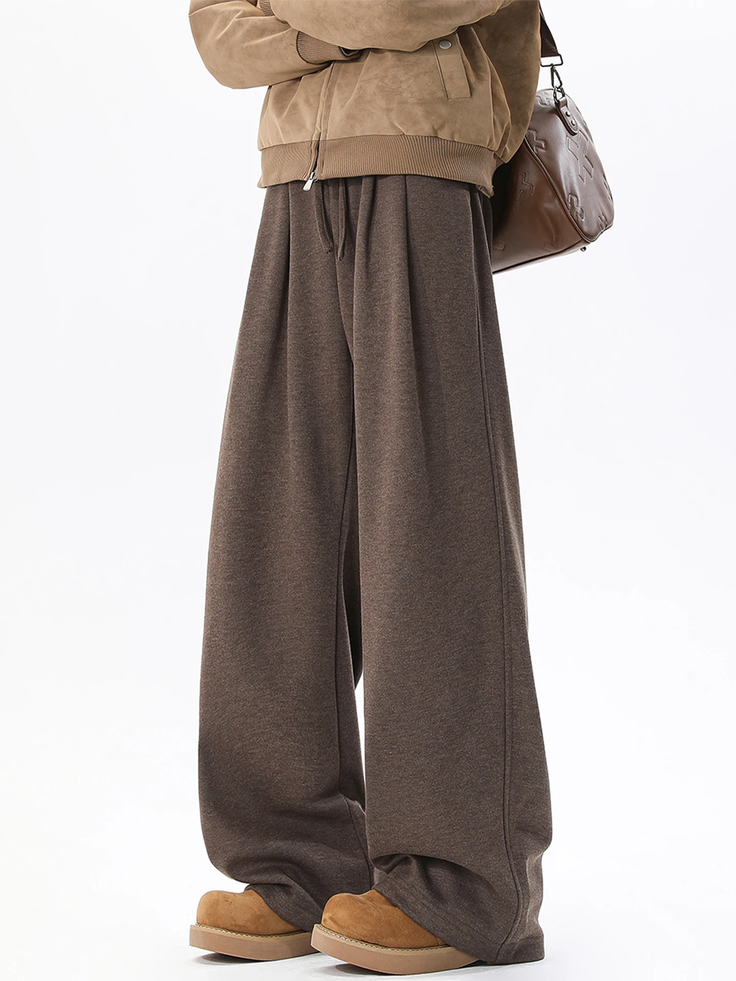 Retro Brown Men's Casual Pants Draped Loose Straight Leg Trousers American Lazy Sle Wide Leg Sweatpants Winter Faion
Retro Brown Men's Casual Pants Draped Loose Straight Leg Trousers American Lazy Sle Wide Leg Sweatpants Winter Faion