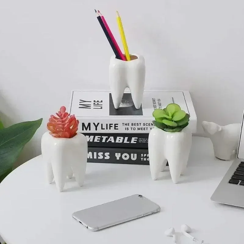 1pc Garden Gardening Tooth Shaped Succulent Pot Pure White Ceramic Pen Holder Home Decoration Planter
1pc Garden Gardening Tooth Shaped Succulent Pot Pure White Ceramic Pen Holder Home Decoration Planter