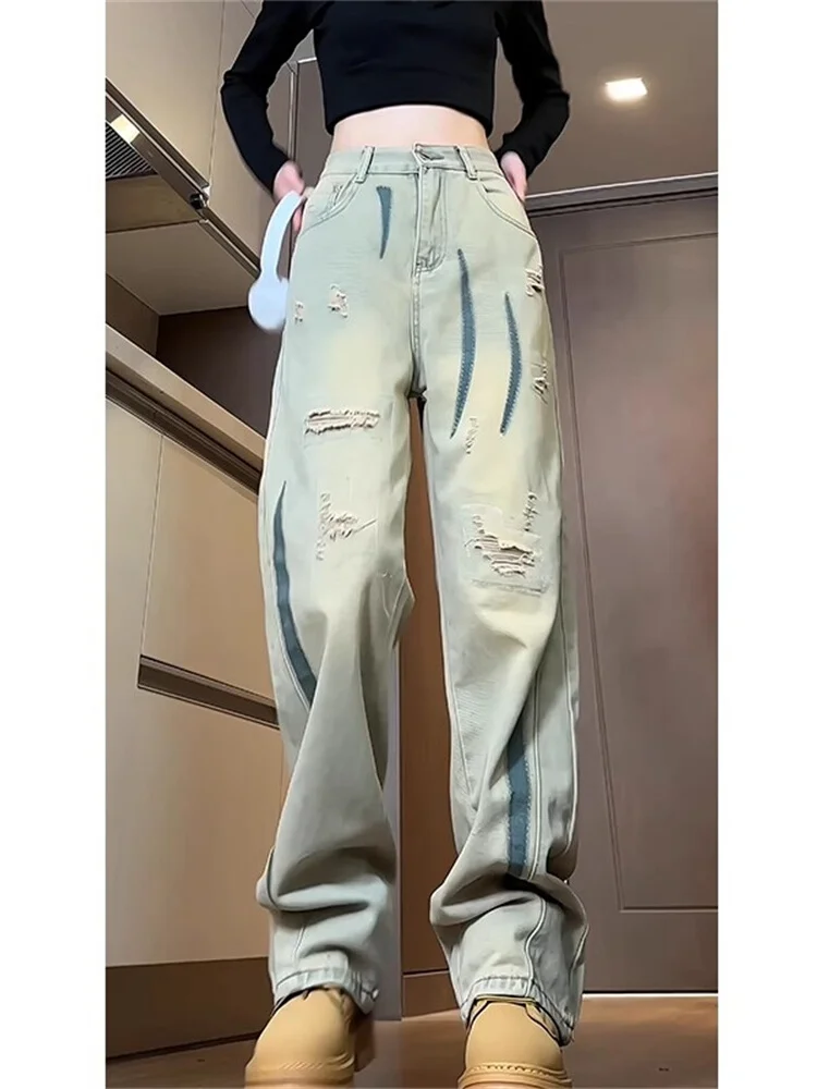 Trendy American Vibe Men's Jeans High Street Wide Leg Pants Loose Fit Hole Design Casual Cool Jeans Youthful Spring Faion
Trendy American Vibe Men's Jeans High Street Wide Leg Pants Loose Fit Hole Design Casual Cool Jeans Youthful Spring Faion