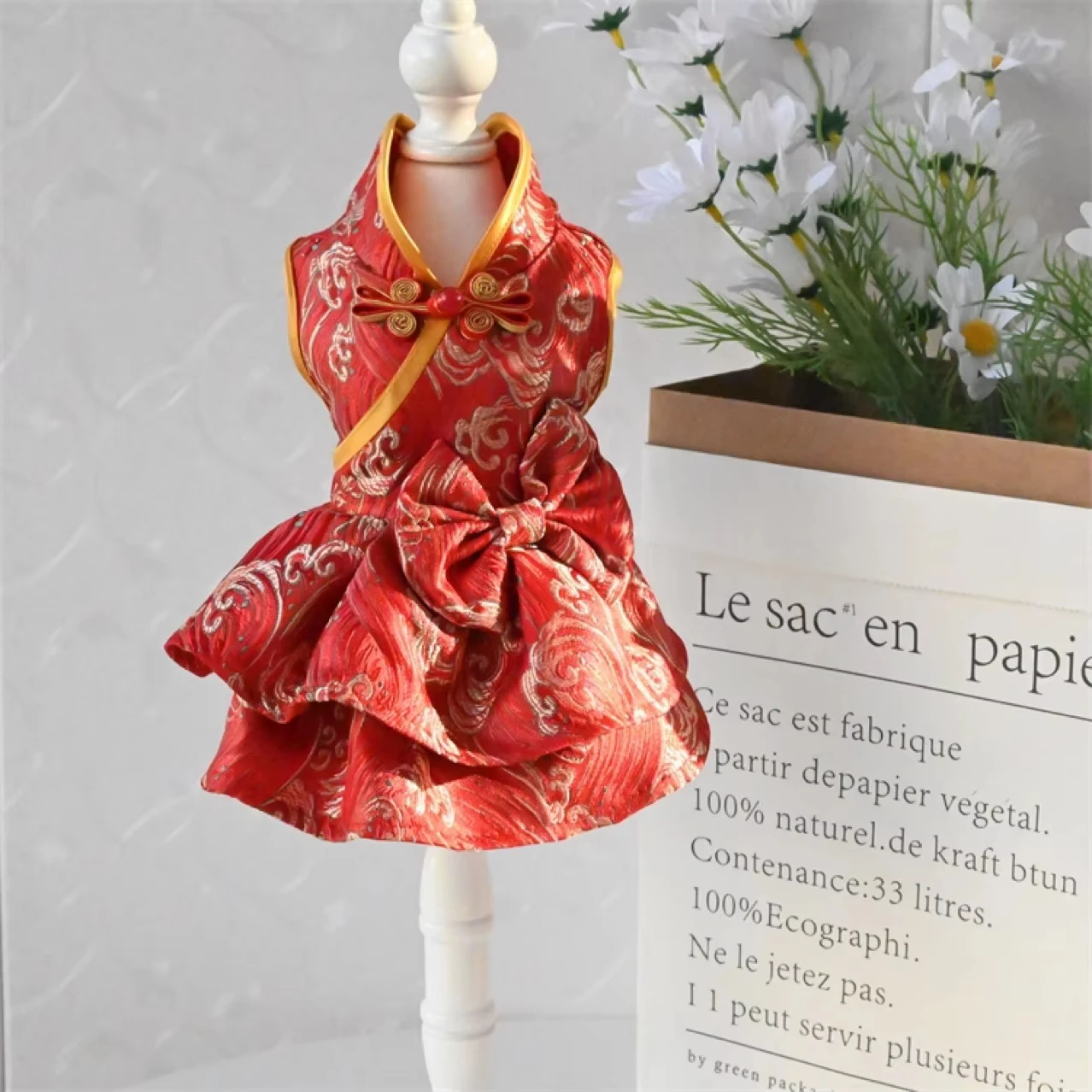 Fashionable Red Print Princess Dress Chinese Style Tang Clothing for Small to Medium Dogs Teddy Puppy Skirt Pet Dog Cat Clothes
Fashionable Red Print Princess Dress Chinese Style Tang Clothing for Small to Medium Dogs Teddy Puppy Skirt Pet Dog Cat Clothes