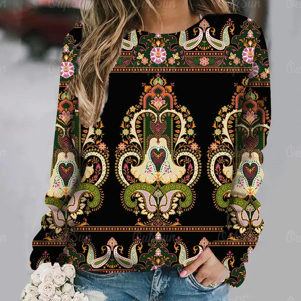 Women's Long Sleeve Top 3d Vintage Geometric Print Imitation Cotton O-Neck T-Shirt Female The Newest For 2024 Women's Clothing
Women's Long Sleeve Top 3d Vintage Geometric Print Imitation Cotton O-Neck T-Shirt Female The Newest For 2024 Women's Clothing