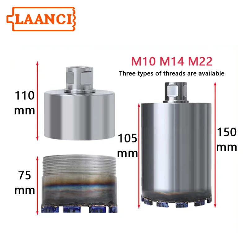 LAANCI Diamond Hole Saw Drill Bit Set for Concrete Drill 25-200mm with M10 M14 M16 M22 1 1/4 Thread for Porcelain Tiles Marble
LAANCI Diamond Hole Saw Drill Bit Set for Concrete Drill 25-200mm with M10 M14 M16 M22 1 1/4 Thread for Porcelain Tiles Marble