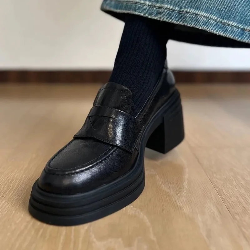 Women's Shoes Luxury British Style Versatile Loafers Designer Shoes for Women High Heels Height Increasing Leather Shoe Zapatos
Women's Shoes Luxury British Style Versatile Loafers Designer Shoes for Women High Heels Height Increasing Leather Shoe Zapatos