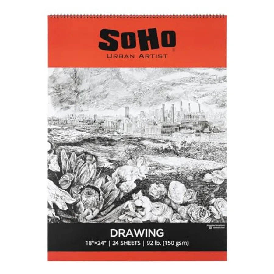 Softcover Drawing Pad - - 92 lb. 150gsm,Mixed Media Sketchbook, 24 Dual-Sided Sheets, Acid-Free, Wire-Bound, Micro-Perforated,
Softcover Drawing Pad - - 92 lb. 150gsm,Mixed Media Sketchbook, 24 Dual-Sided Sheets, Acid-Free, Wire-Bound, Micro-Perforated,