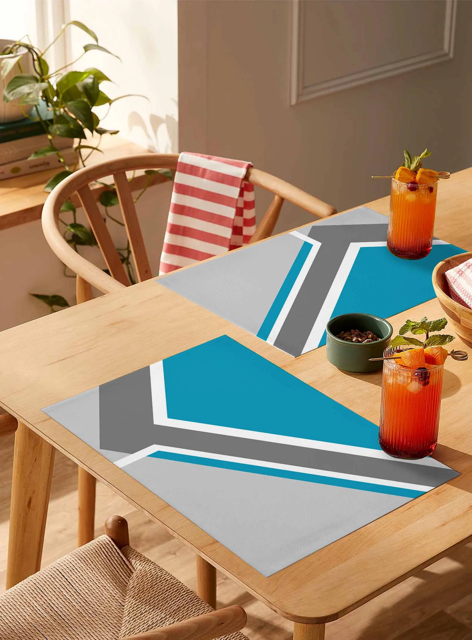 4/6 Pcs Modern Geometric Teal Darker Gray Placemat Wedding Party Dining Decor Linen Table Mat Kitchen Accessories
4/6 Pcs Modern Geometric Teal Darker Gray Placemat Wedding Party Dining Decor Linen Table Mat Kitchen Accessories