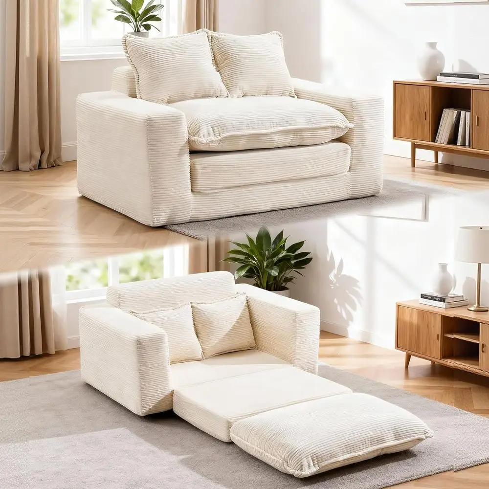 58 Pull-Out Sleeper Sofa Loveseat with Corduroy Cover, Deep Seating for Living Room or Bedroom
58 Pull-Out Sleeper Sofa Loveseat with Corduroy Cover, Deep Seating for Living Room or Bedroom