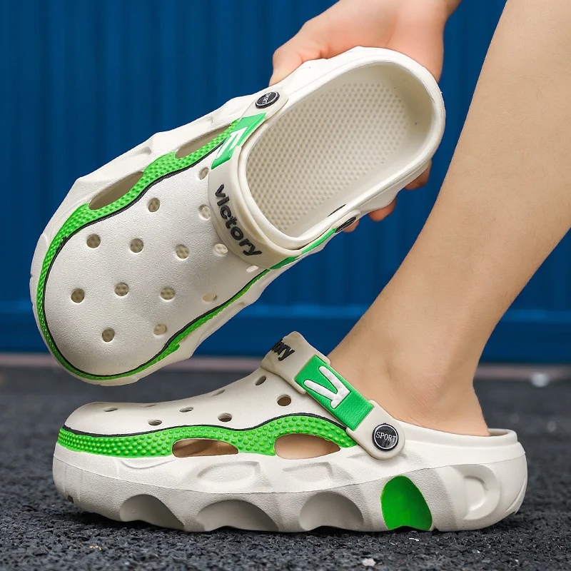 Мужские Нескользящие шлепанцы baotou, черные дышащие пляжные сандалии для отдыха, спорта, вождения, двойного назначения, для подростков, лето 2024 
Мужские Нескользящие шлепанцы baotou, черные дышащие пляжные сандалии для отдыха, спорта, вождения, двойного назначения, для подростков, лето 2024