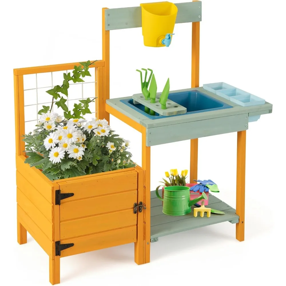 KOTEK Kids Potting Bench, Fir Wood Toy Gardening Center with Planter Box, Sink & Faucet, Garden Tools, Planting Pots, Backyard K
KOTEK Kids Potting Bench, Fir Wood Toy Gardening Center with Planter Box, Sink & Faucet, Garden Tools, Planting Pots, Backyard K