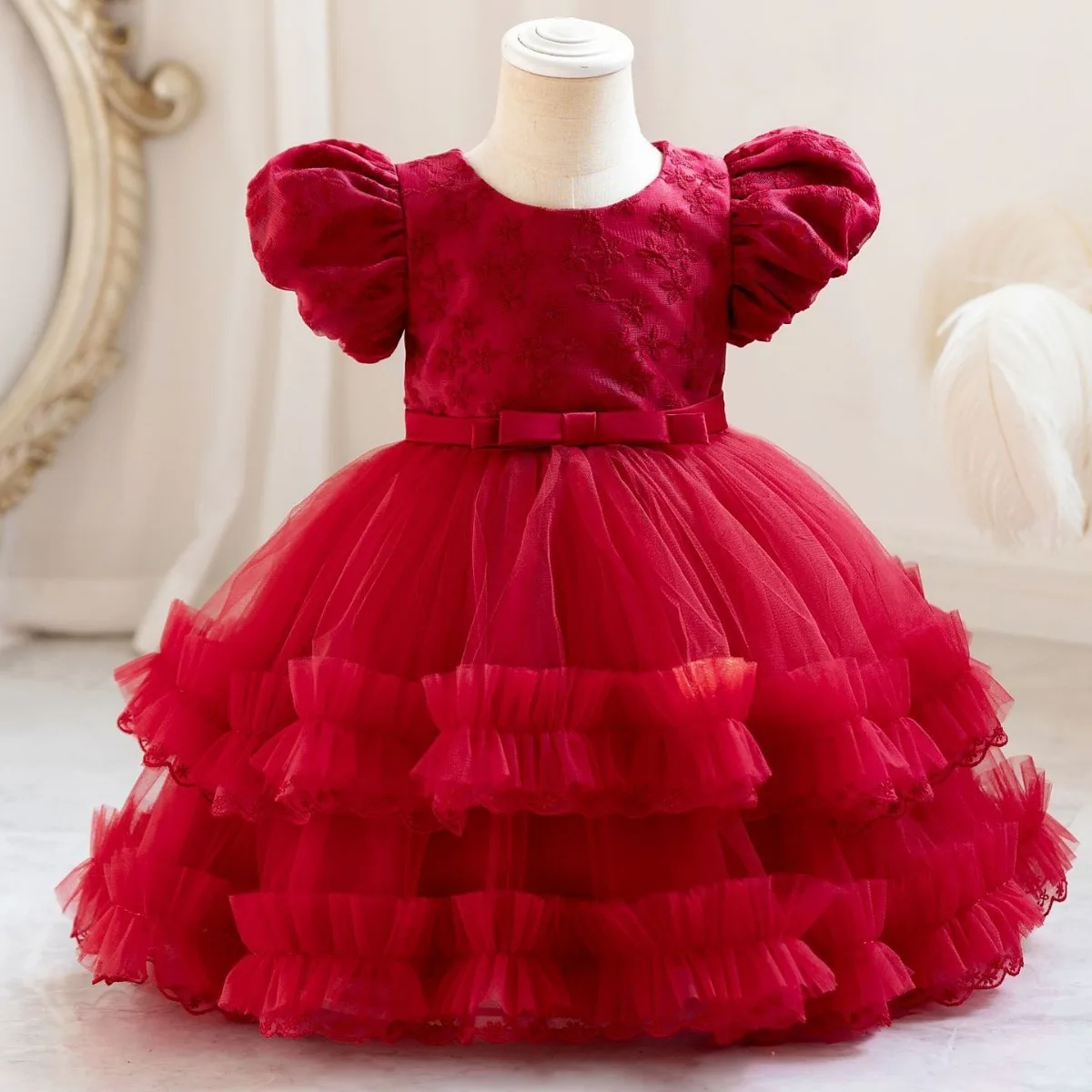 New birthday dress, little princess dress, puffy dress, puffed sleeves, lace flower hem
New birthday dress, little princess dress, puffy dress, puffed sleeves, lace flower hem