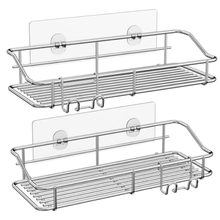 Shower Caddy Shelf Storage Rack Adhesive Without Drilling Stainless Steel with Hooks for Washroom, Lavatory, Restroom, Toilet,
Shower Caddy Shelf Storage Rack Adhesive Without Drilling Stainless Steel with Hooks for Washroom, Lavatory, Restroom, Toilet,
