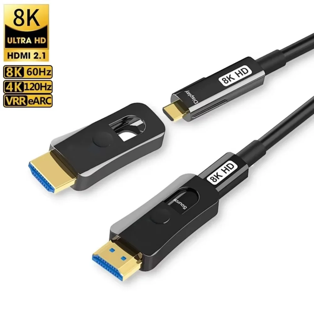 Кабель HDMI 2.1 с оптическим волокном, HDR, 8K@60Hz, 4K@120Hz, двусторонний, выдвижной, тип A-D, для передачи видео по кабелю, HD-кабель для PS4/5, ТВ-приставок
Кабель HDMI 2.1 с оптическим волокном, HDR, 8K@60Hz, 4K@120Hz, двусторонний, выдвижной, тип A-D, для передачи видео по кабелю, HD-кабель для PS4/5, ТВ-приставок