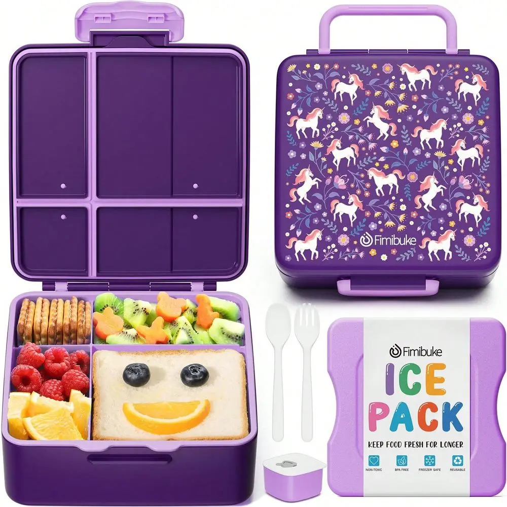 Bento Lunch Box Set With Handle & Ice Pack Keep Food Cold, Leakproof 4 Compartment Lunch Container Portable Lunchbox For Back T
Bento Lunch Box Set With Handle & Ice Pack Keep Food Cold, Leakproof 4 Compartment Lunch Container Portable Lunchbox For Back T