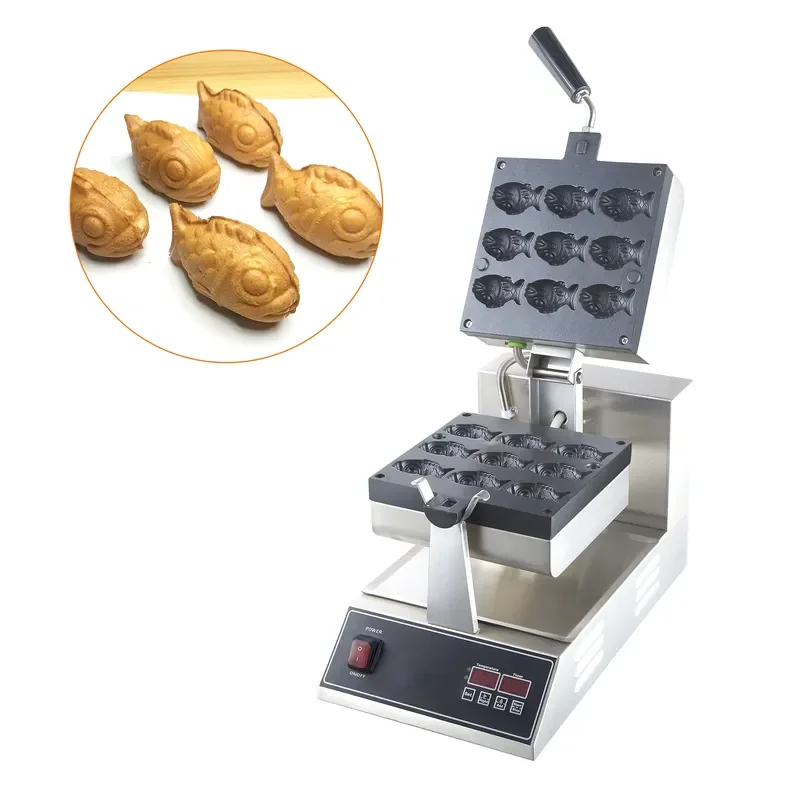 Stainless Steel Mini Waffle Machine Rotating Fish-shape Waffle Maker Manufacturer