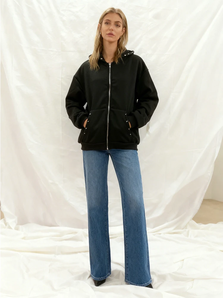 Осенняя мода, новая уличная Harajuku, ретро тренд, дизайн с заклепками, однотонный кардиган с капюшоном, толстовка унисекс, одежда Y2k
Осенняя мода, новая уличная Harajuku, ретро тренд, дизайн с заклепками, однотонный кардиган с капюшоном, толстовка унисекс, одежда Y2k