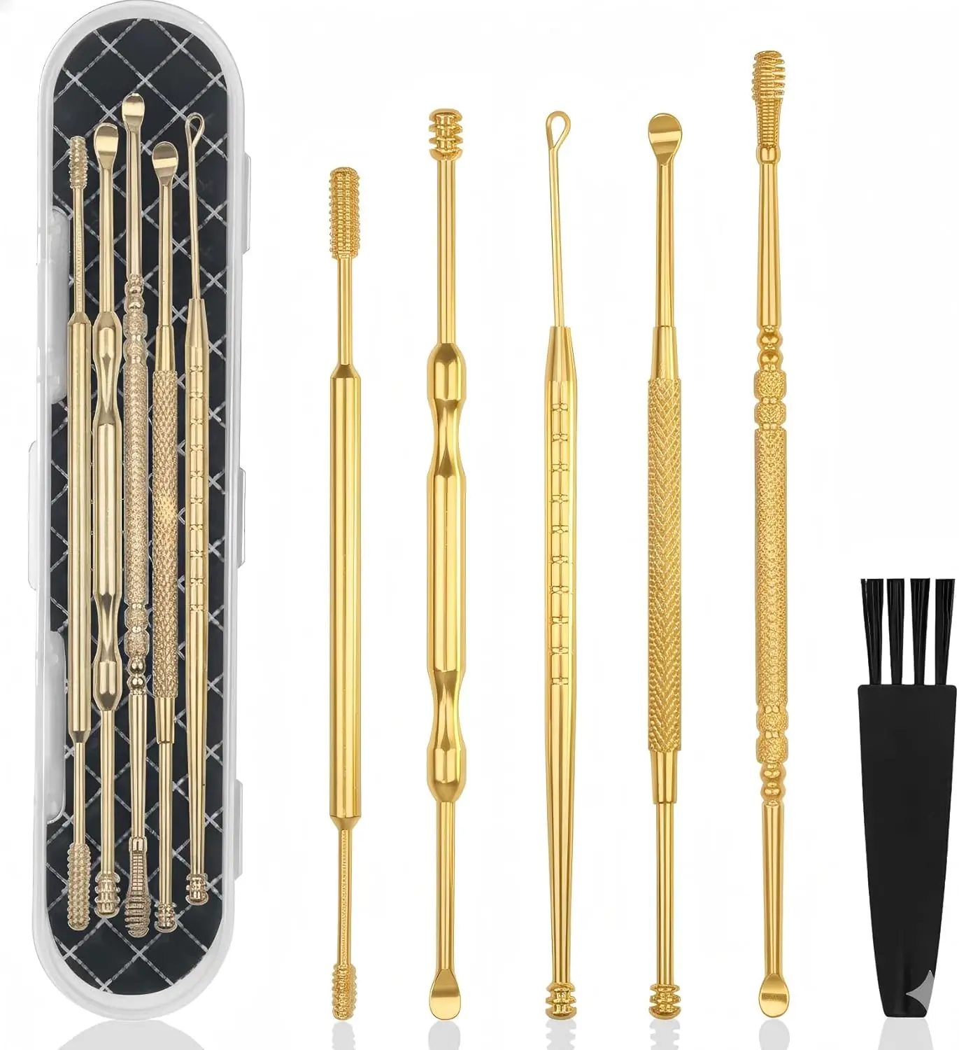 6-Piece Professional Ear Wax Removal Kit, Double-Headed Stainless Steel Tools with Brush and Box for Kids and Adults
6-Piece Professional Ear Wax Removal Kit, Double-Headed Stainless Steel Tools with Brush and Box for Kids and Adults