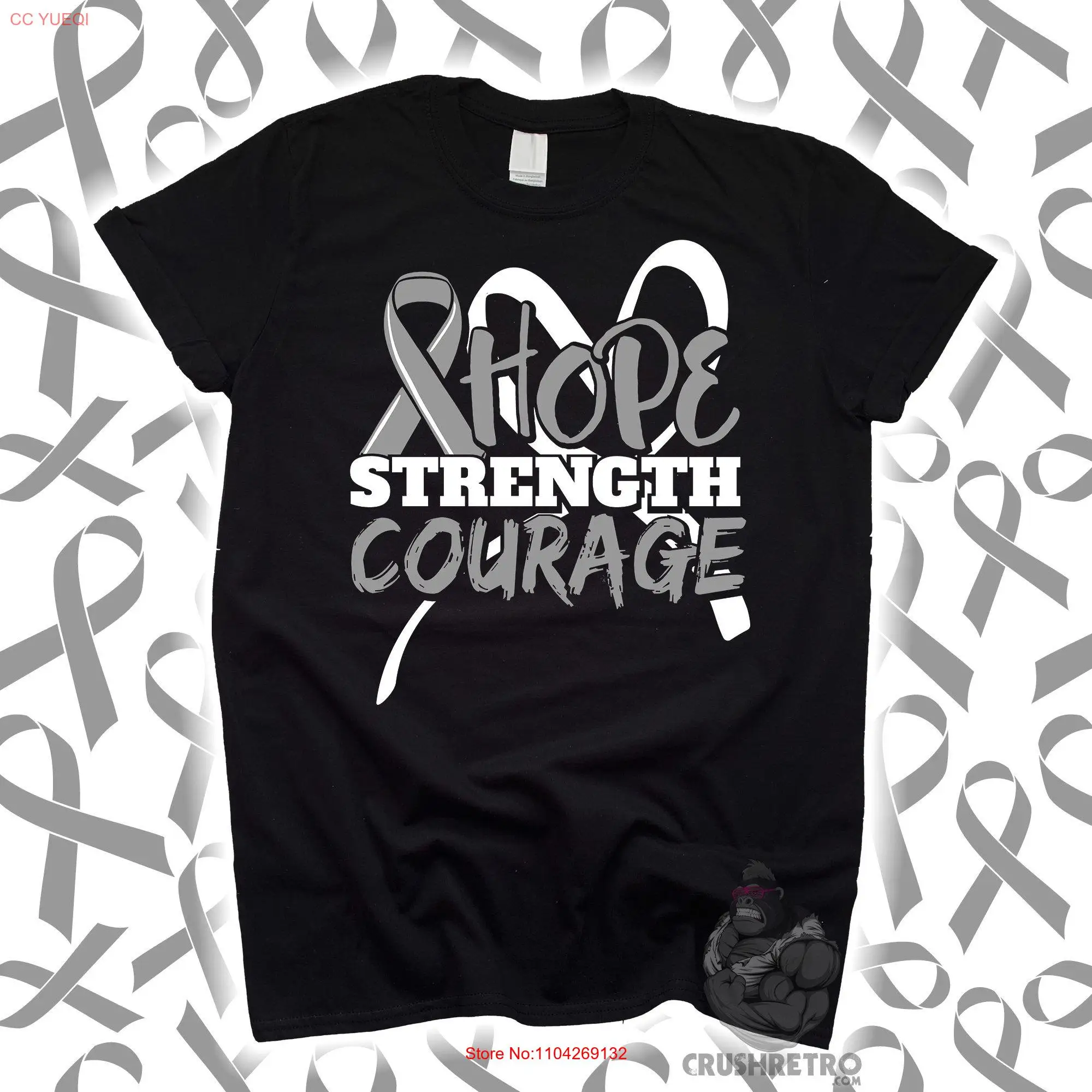 Hope Strength Courage Brain Cancer Awareness T Shirt for Shirtn Kids SweaT Family Survivor Ribbon long or short sleeves
Hope Strength Courage Brain Cancer Awareness T Shirt for Shirtn Kids SweaT Family Survivor Ribbon long or short sleeves