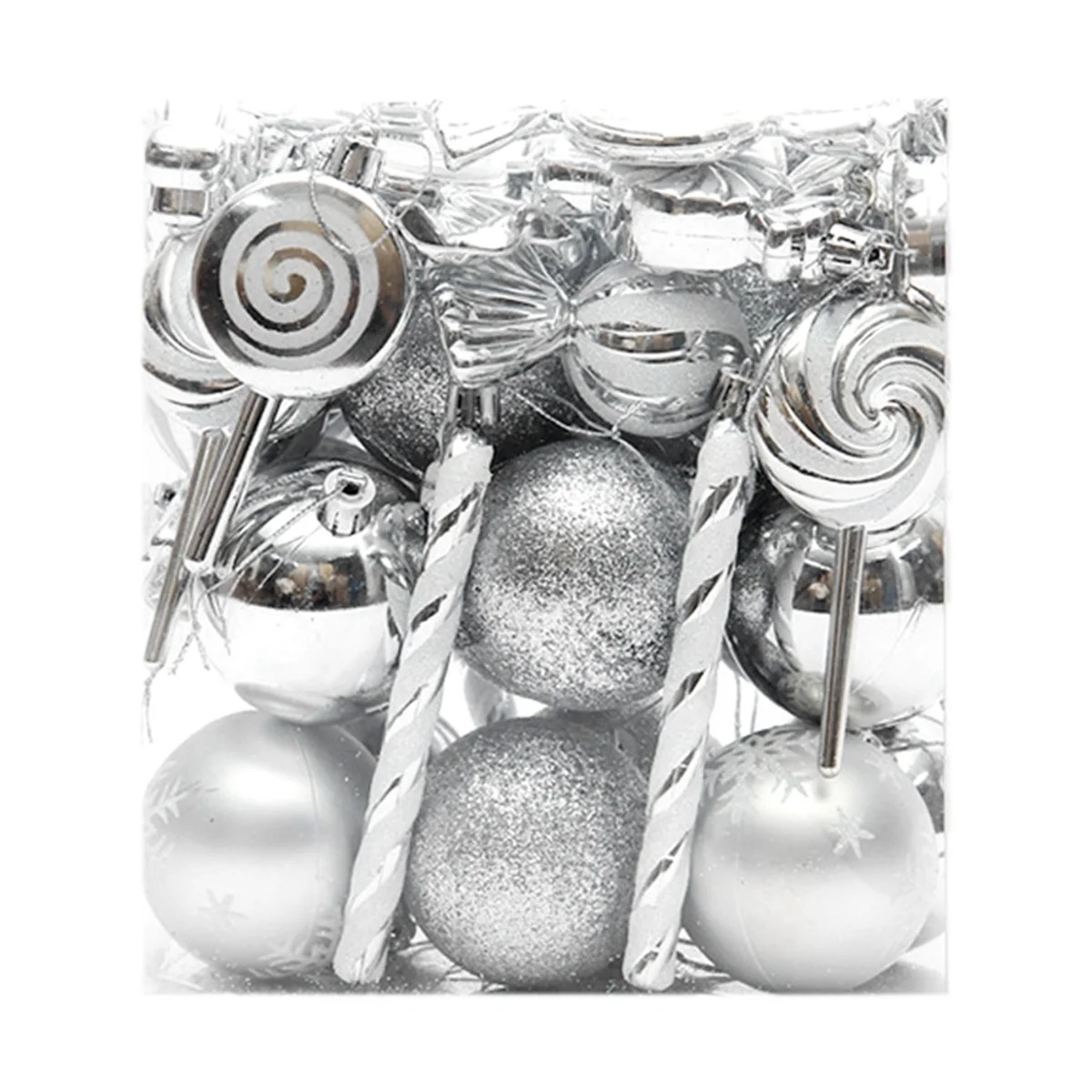 A59T 36Pcs Christmas Ball Christmas Tree Hanging Pendants Printed Shaped Pendant Christmas Spheres Silver
A59T 36Pcs Christmas Ball Christmas Tree Hanging Pendants Printed Shaped Pendant Christmas Spheres Silver