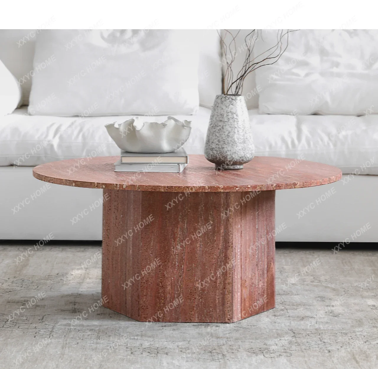 WW01 Cream style natural marble coffee table cave stone living room wabi sabi round table
WW01 Cream style natural marble coffee table cave stone living room wabi sabi round table