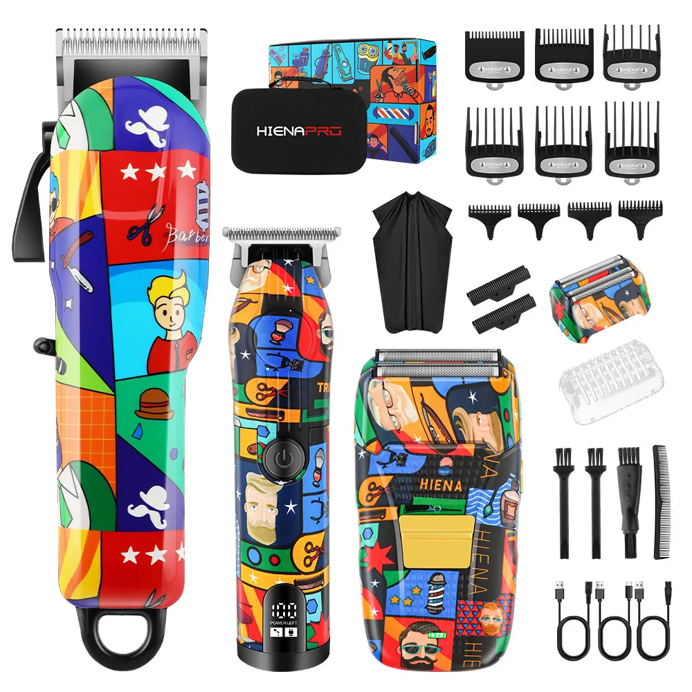 HIENA Cordless Hair Trimmer Trendy Graffiti Pattern Design Electric Hair Cutting Machine Professional Hair Beard Shaving Razors
HIENA Cordless Hair Trimmer Trendy Graffiti Pattern Design Electric Hair Cutting Machine Professional Hair Beard Shaving Razors