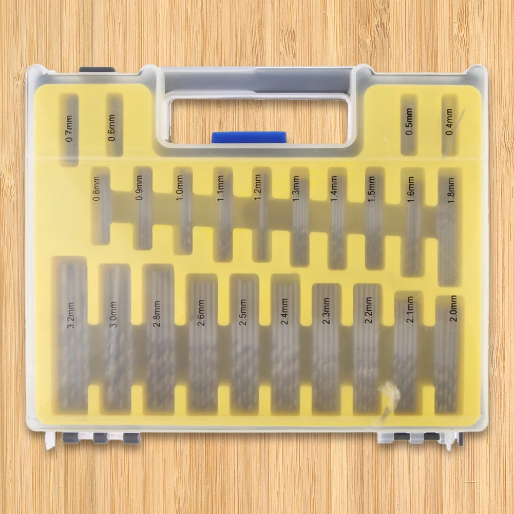 150pcs Metal Drill Bits Storage Plastic Box 0.4-3.2mm Twist Drill Bit High Hardness Wear-resistant for Hardwood Plastic Rubber
150pcs Metal Drill Bits Storage Plastic Box 0.4-3.2mm Twist Drill Bit High Hardness Wear-resistant for Hardwood Plastic Rubber