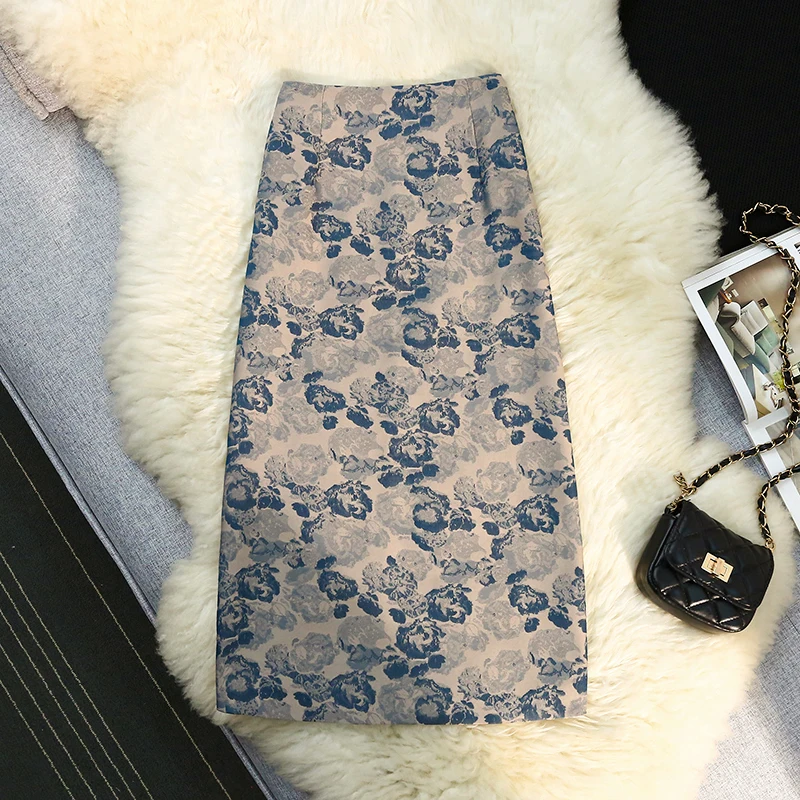Autumn Classic Floral Printed Women's Wrap Skirts 2023 New High Waist Back Split Office Sheath Pencil Midi Skirts Female
Autumn Classic Floral Printed Women's Wrap Skirts 2023 New High Waist Back Split Office Sheath Pencil Midi Skirts Female