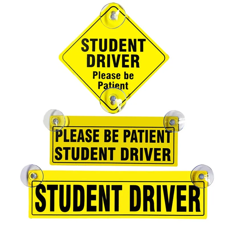 1Pc Student Driver Signs with Suction Cups Reusable Safety Warning Decal for Car Window New Driver Sticker Universal for Vehicle 
1Pc Student Driver Signs with Suction Cups Reusable Safety Warning Decal for Car Window New Driver Sticker Universal for Vehicle