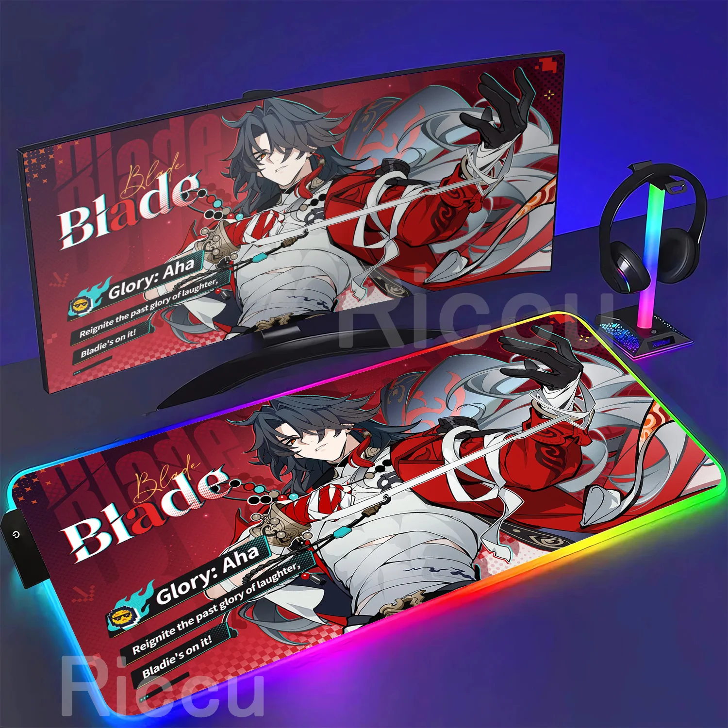 RGB Mouse Pad Honkai Star Rail HSR Mortenax Blade Keyboard Gaming XXL HD Printing LED Mousepad office 40x90cm backlight Desk Mat
RGB Mouse Pad Honkai Star Rail HSR Mortenax Blade Keyboard Gaming XXL HD Printing LED Mousepad office 40x90cm backlight Desk Mat