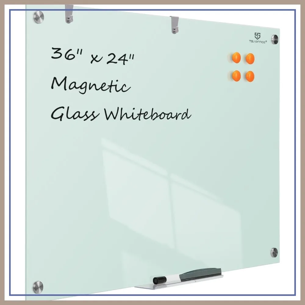 36x24 Inches Glass Dry-Erase Board - Wall Mounted Whiteboard with Magnetism, Frameless for Office, Home & School
36x24 Inches Glass Dry-Erase Board - Wall Mounted Whiteboard with Magnetism, Frameless for Office, Home & School