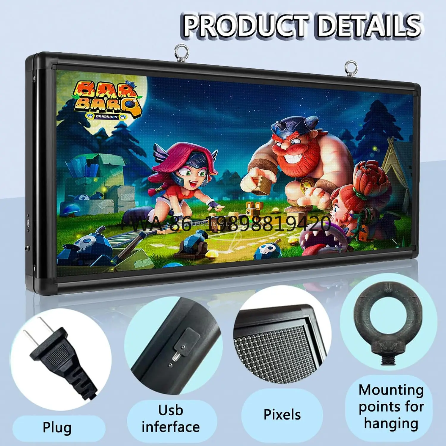 USA 110V Outdoor Scrolling Led Sign WIFI Programmable P6 LED Digital Display Sign Custom Banner for Businesses Advertising