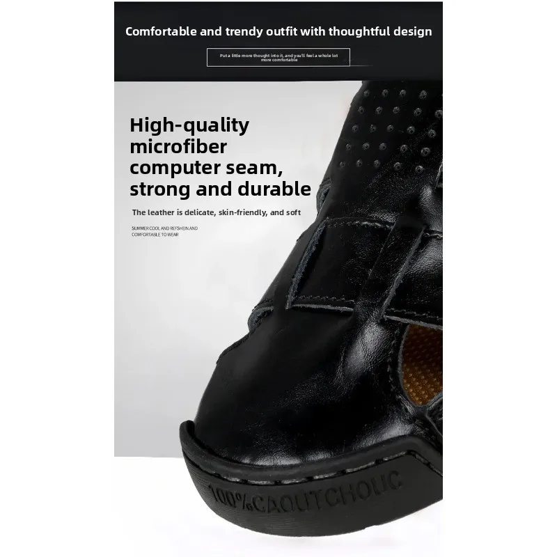 New Genuine Leather Men's Beach Large Size 38-48 Breathable Sandals Retro Handsewn Baotou Casual Fashion Handmade Shoes
New Genuine Leather Men's Beach Large Size 38-48 Breathable Sandals Retro Handsewn Baotou Casual Fashion Handmade Shoes