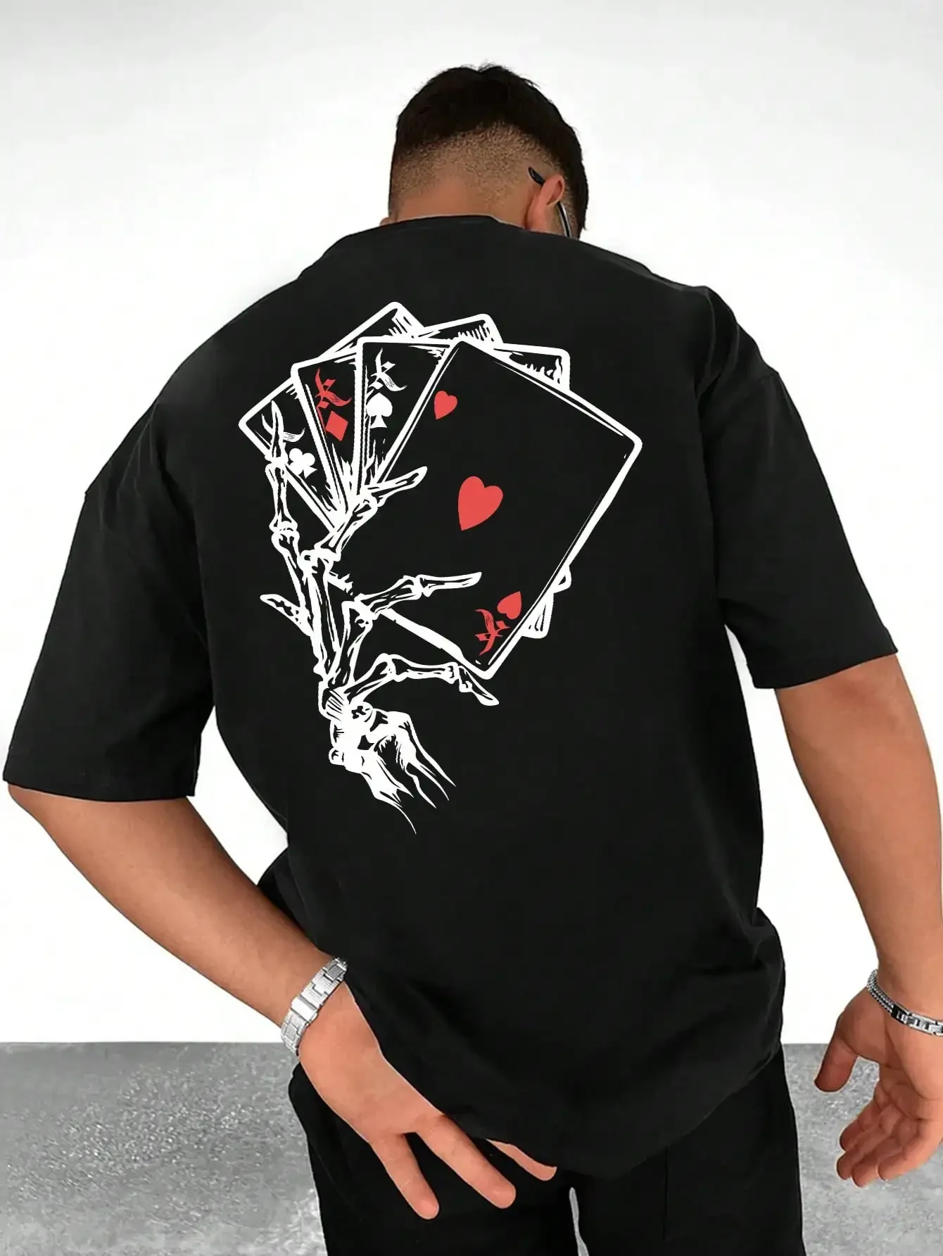 Skull Poker Back Printed T-shirt Men's Summer 100% Cotton Luxury Brand Street Rap Breathable Round Neck Short Sleeve Top
Skull Poker Back Printed T-shirt Men's Summer 100% Cotton Luxury Brand Street Rap Breathable Round Neck Short Sleeve Top