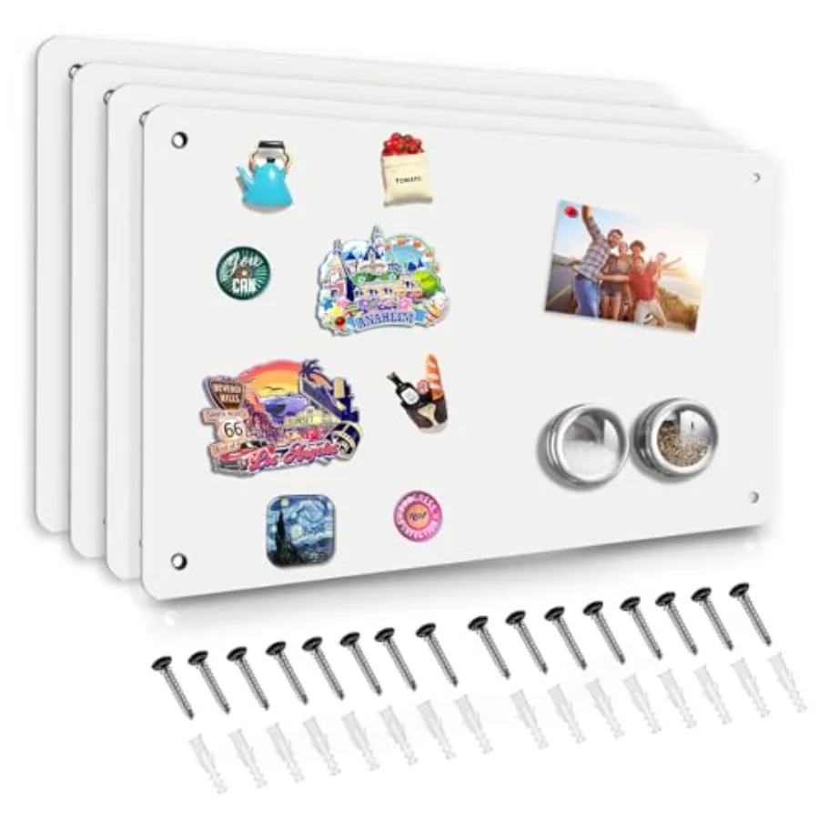 4 Pack White Magnetic Board, 17.5" x 11.4" Magnet Bulletin Board to Display Magnetic Notes, Poetry, Photos, Suitable for Wall,
4 Pack White Magnetic Board, 17.5" x 11.4" Magnet Bulletin Board to Display Magnetic Notes, Poetry, Photos, Suitable for Wall,