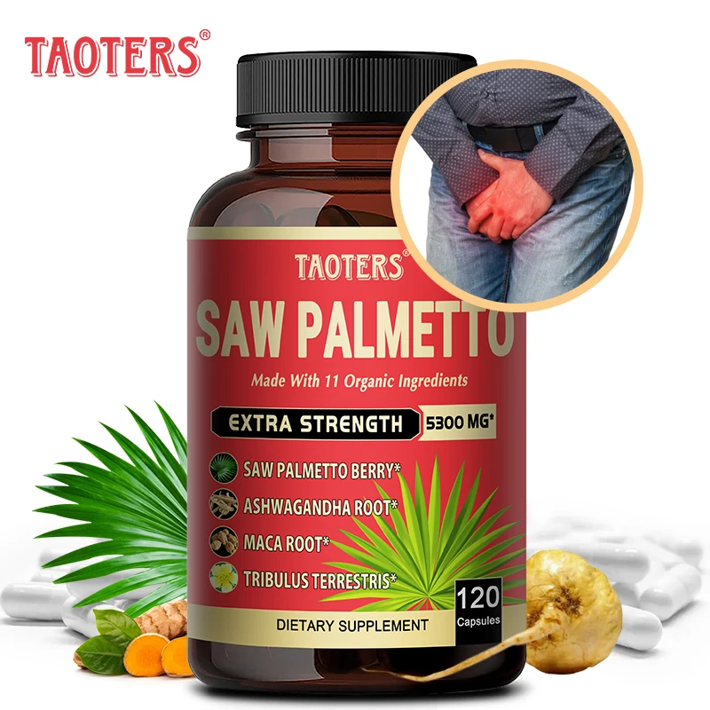 Premium Saw Palmetto Capsules - Herbal Supplement with Ashwagandha, Turmeric, Ginger, Prostate and Urinary Health, 120 Capsules
Premium Saw Palmetto Capsules - Herbal Supplement with Ashwagandha, Turmeric, Ginger, Prostate and Urinary Health, 120 Capsules