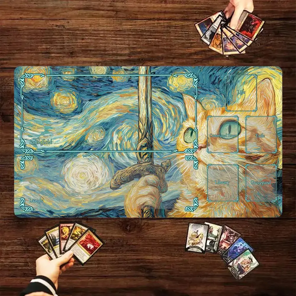 Magic Card Playmat with zone Art style samurai cat MTG playmat gathering gaming mats Desk Mat Commander Battle playmat magic rug
Magic Card Playmat with zone Art style samurai cat MTG playmat gathering gaming mats Desk Mat Commander Battle playmat magic rug