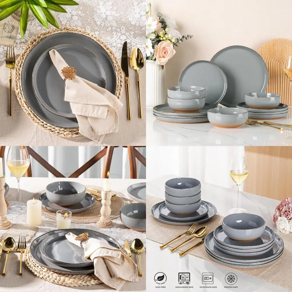 Handcrafted 12-Piece Dinnerware Set for 4, Rustic Terracotta Underglaze, Durable Stoneware, Dishwasher & Microwave Safe
Handcrafted 12-Piece Dinnerware Set for 4, Rustic Terracotta Underglaze, Durable Stoneware, Dishwasher & Microwave Safe