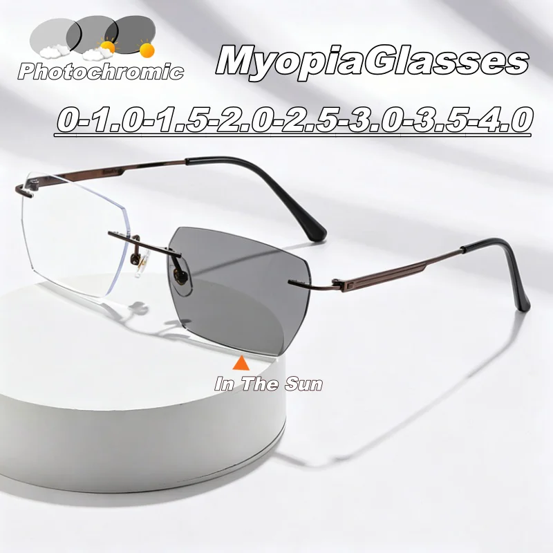 2026 New Photochromic Frameless Myopia Glasses Ultra-lightweight Metal Temples Blue Light-blocking Outdoor Women Shades Eyewear
2026 New Photochromic Frameless Myopia Glasses Ultra-lightweight Metal Temples Blue Light-blocking Outdoor Women Shades Eyewear