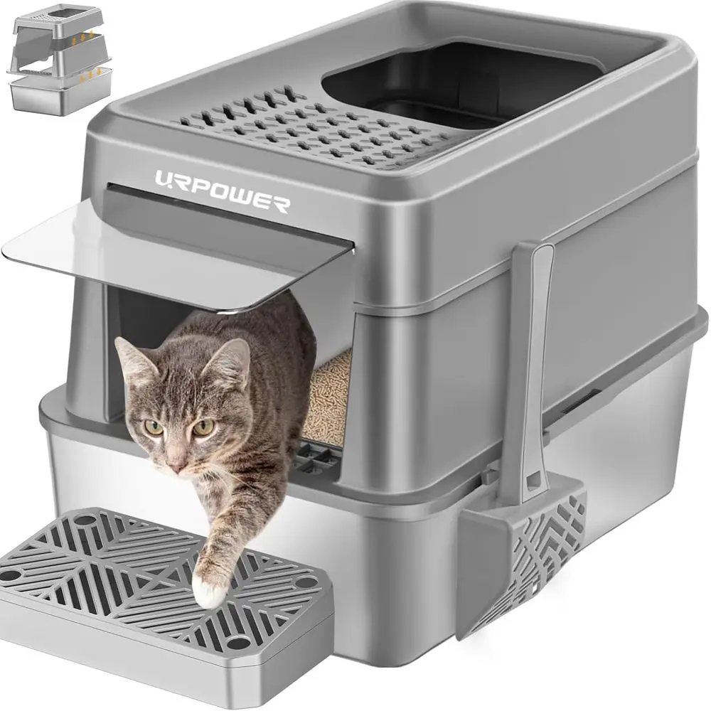 Extra Large Enclosed Stainless Steel Litter Box with Lid, Odor Control, Easy Clean, Front & Top Entry
Extra Large Enclosed Stainless Steel Litter Box with Lid, Odor Control, Easy Clean, Front & Top Entry