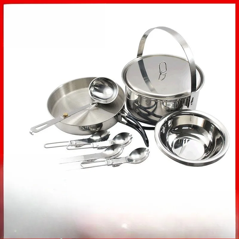 Camping Set Pot Picnic Pot Set for 4 People Mountaineering Travel Portable Stove Stainless Steel Pot
Camping Set Pot Picnic Pot Set for 4 People Mountaineering Travel Portable Stove Stainless Steel Pot