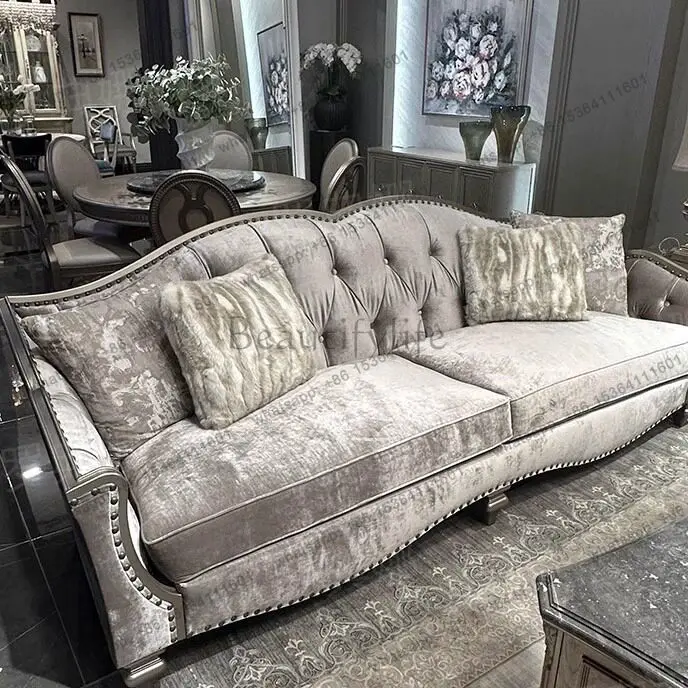 American solid wood classic solid wood high-end three-person carved fabric sofa coffee table
American solid wood classic solid wood high-end three-person carved fabric sofa coffee table