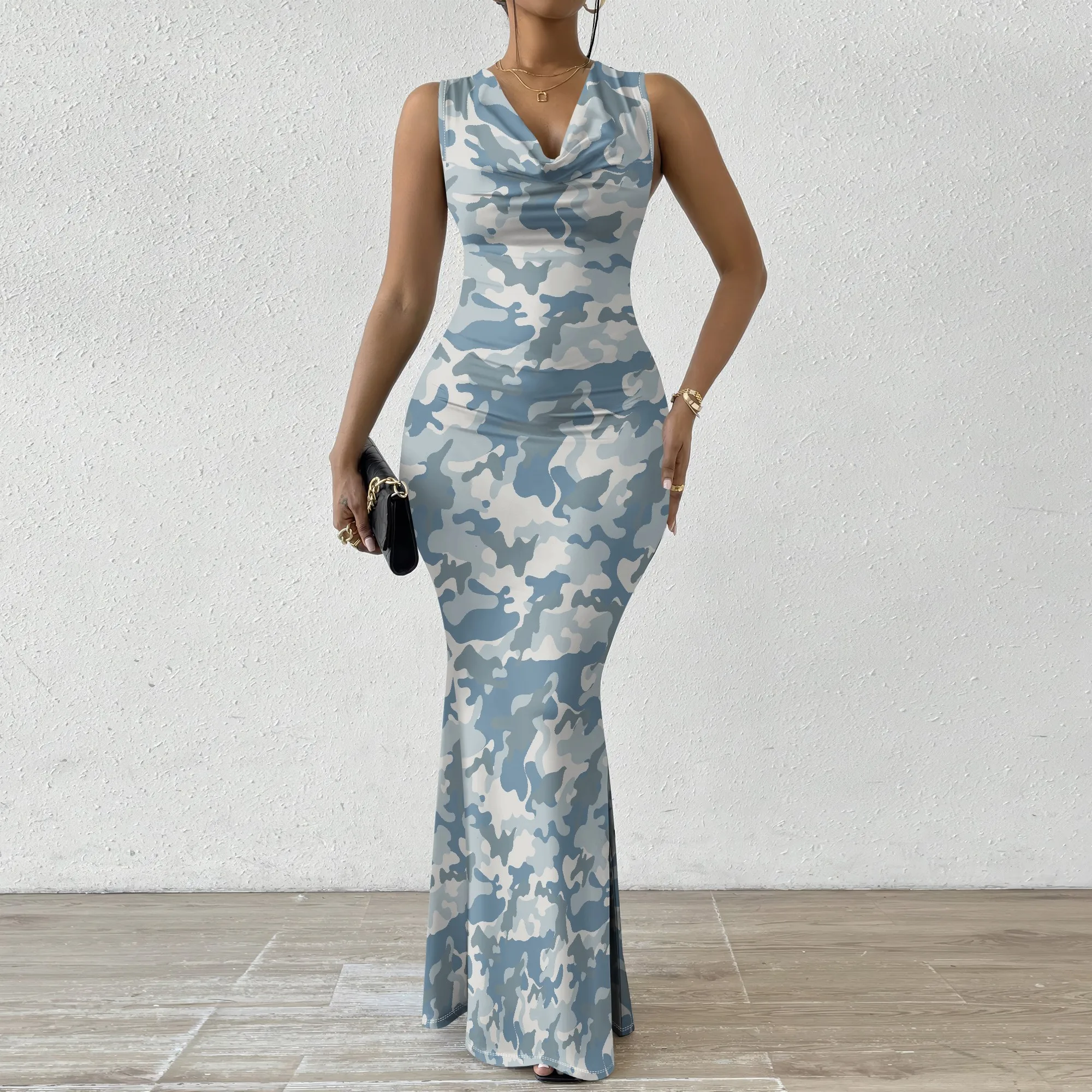 Blue Camo Print Bodycon Maxi Dress XS-2XL - Trendy Casual Dress for Street Style, Day Trips, and Outdoor Events
Blue Camo Print Bodycon Maxi Dress XS-2XL - Trendy Casual Dress for Street Style, Day Trips, and Outdoor Events